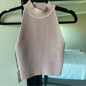 Babaton cropped sleeveless mock neck tank
